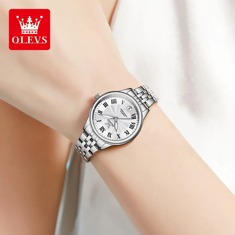 OLEVS 5600 orologi al quarzo cinturino in acciaio inossidabile orologio da polso da donna elegante di lusso per donna Relogio Feminino impermeabile