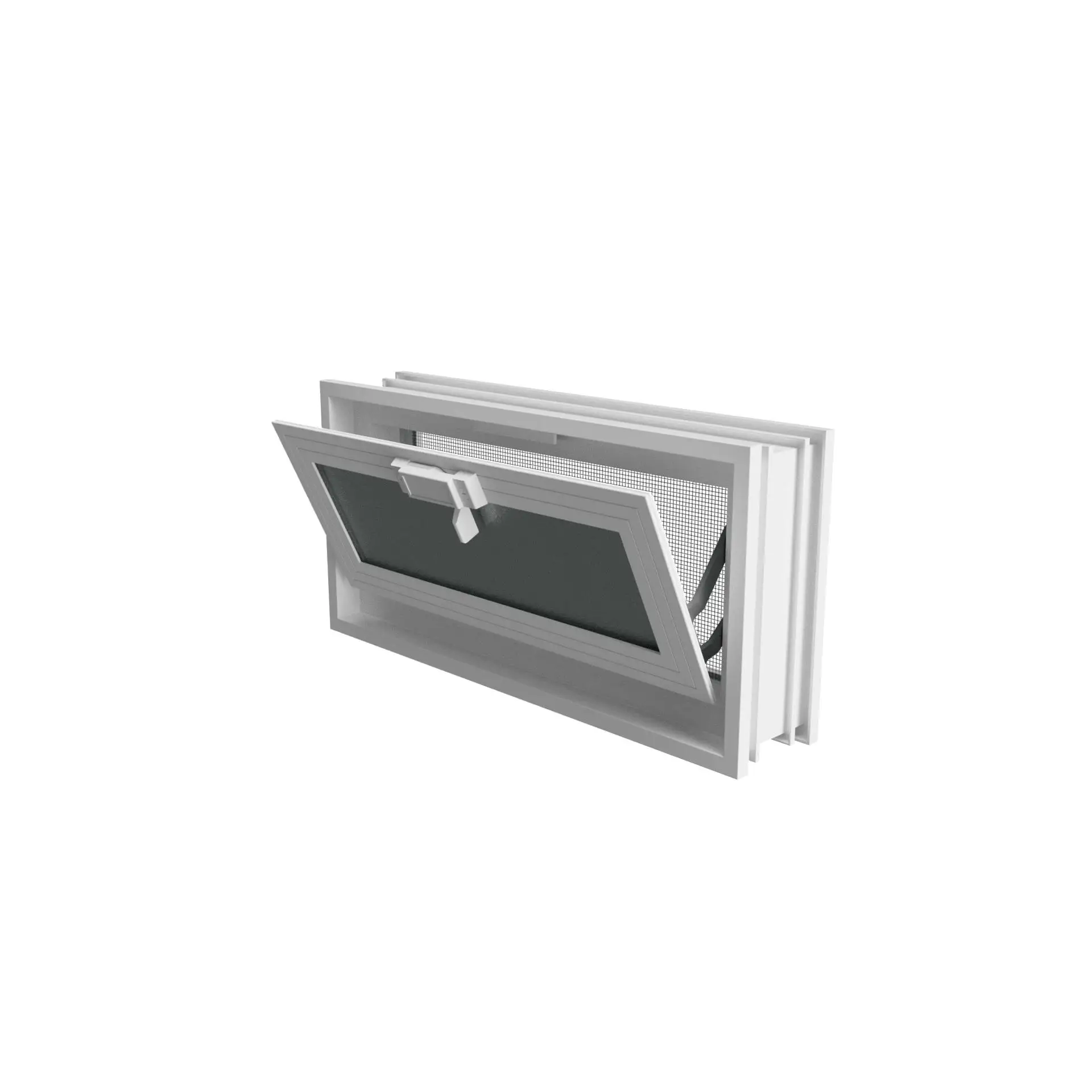Ventana de Ventilación con Mosquitera Incorporada Cenemar - 38x19x8 - Adecuada para Paredes de Bloques de Vidrio y Tradicionales