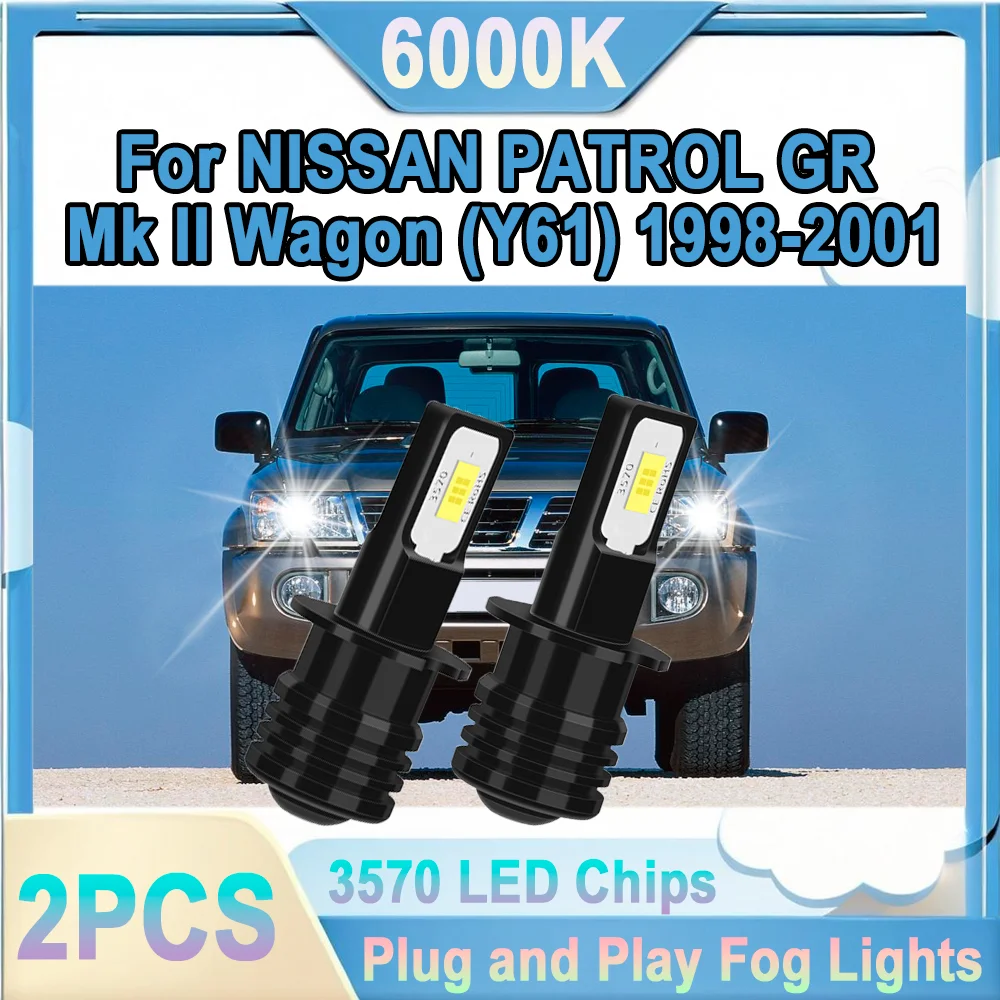 

2X H3 Автомобильные светодиодные противотуманные фары Plug and Play 90W 6000K Canbus без ошибок для NISSAN PATROL GR Mk II Wagon (Y61) 1998-2001