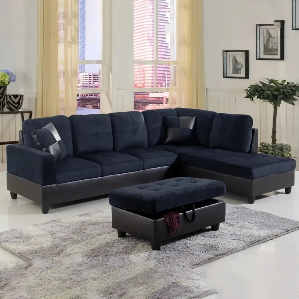 Nordic Living Room Dark Blue Brown Beige and Brown Color Lint and Couch Living Room Sofa Muebles Para El Hogar Home Furniture