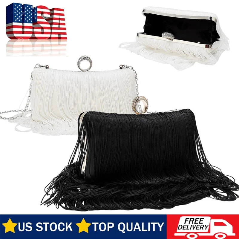 

Клатч с кисточками, женская роскошная вечерняя сумка для свадьбы, коктейля, выпускного вечера, вечерние сумки через плечо, сумки на плечо