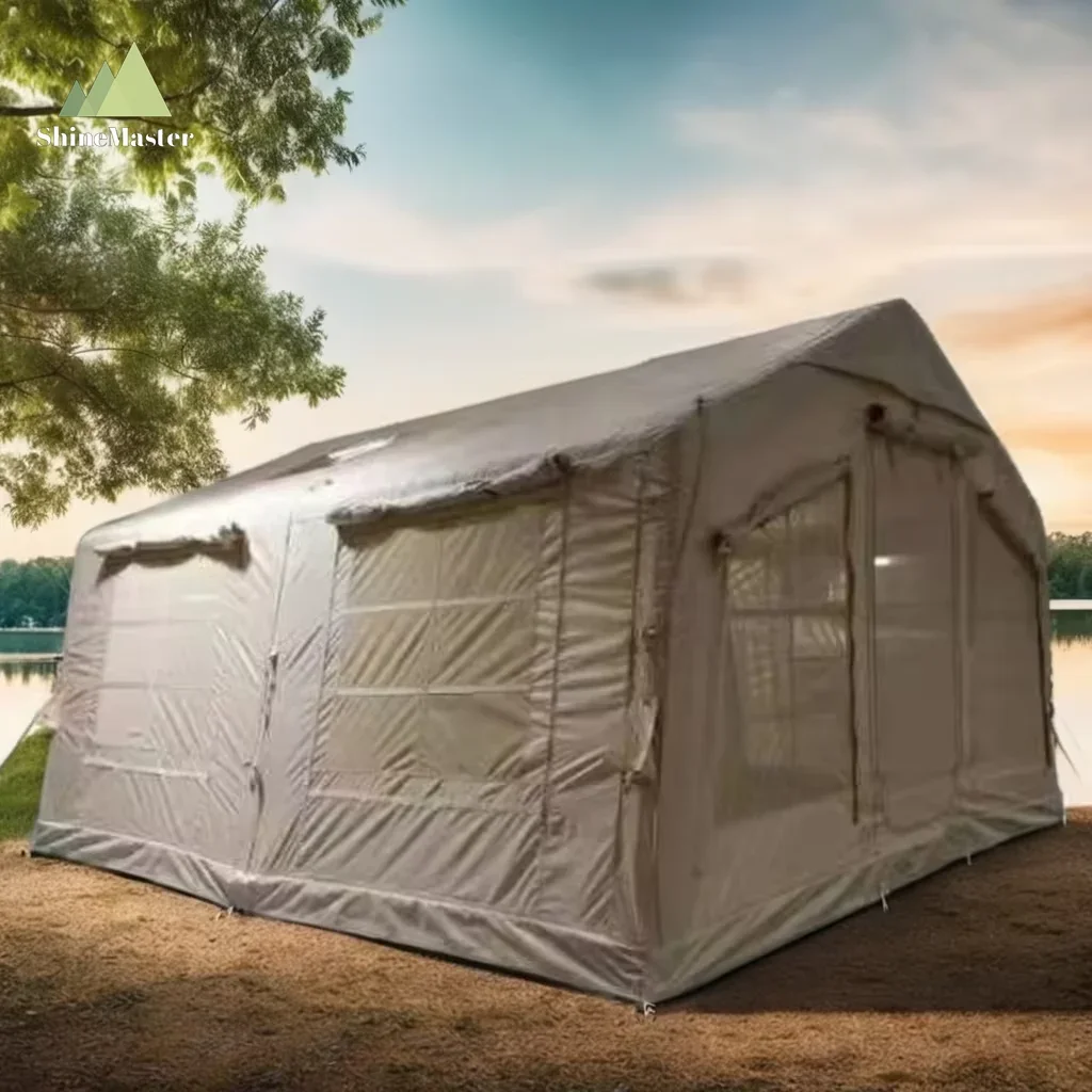 

Professional OEM 3x4m Folding Camping Used Canvas Inflatable Tents Olive Green Winter Outdoor Tent