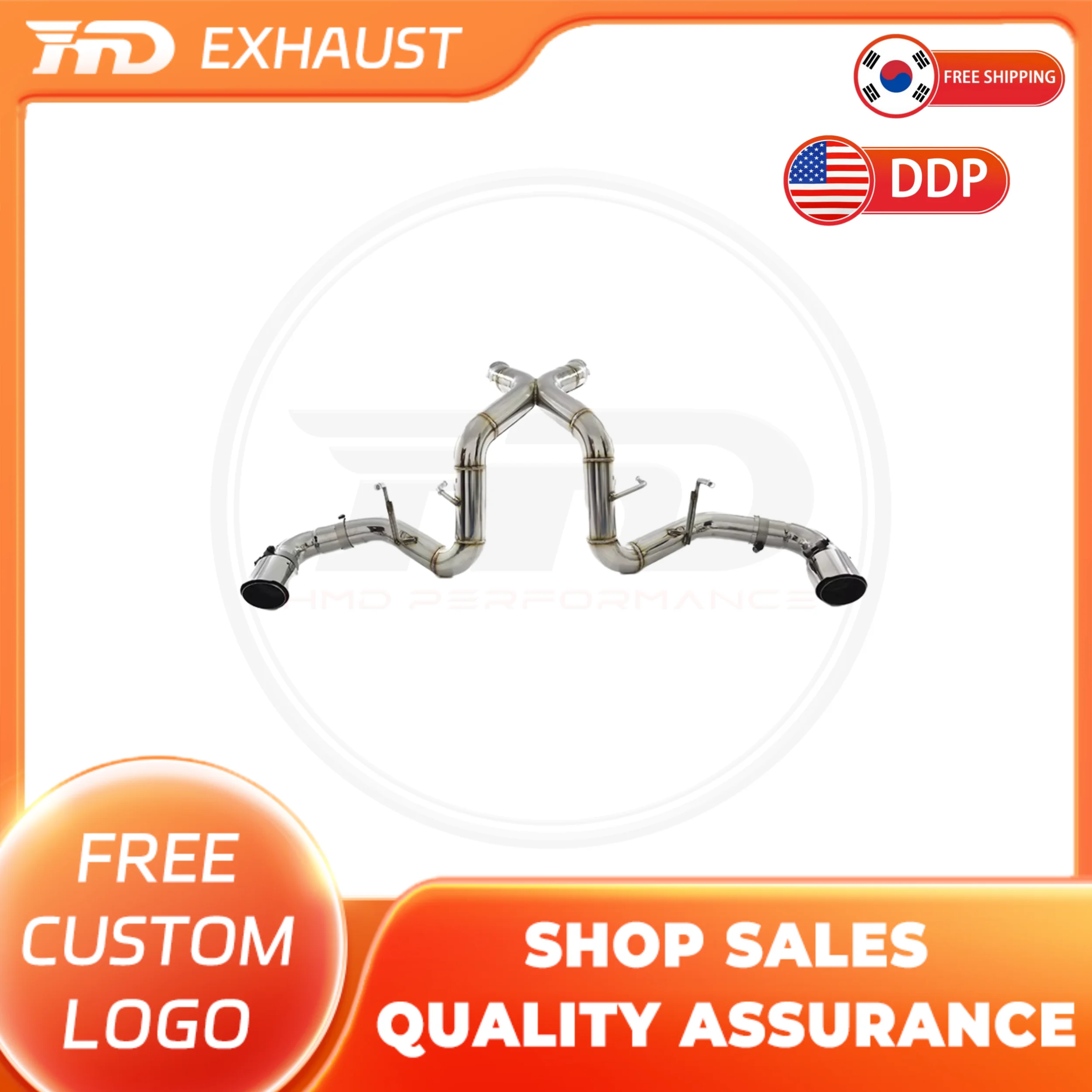 

HMD Hot sale Stainless Steel Exhaust System Performance Catback exhaust for McLaren 540C 570S 570GT 3" X Pipe Without Valve