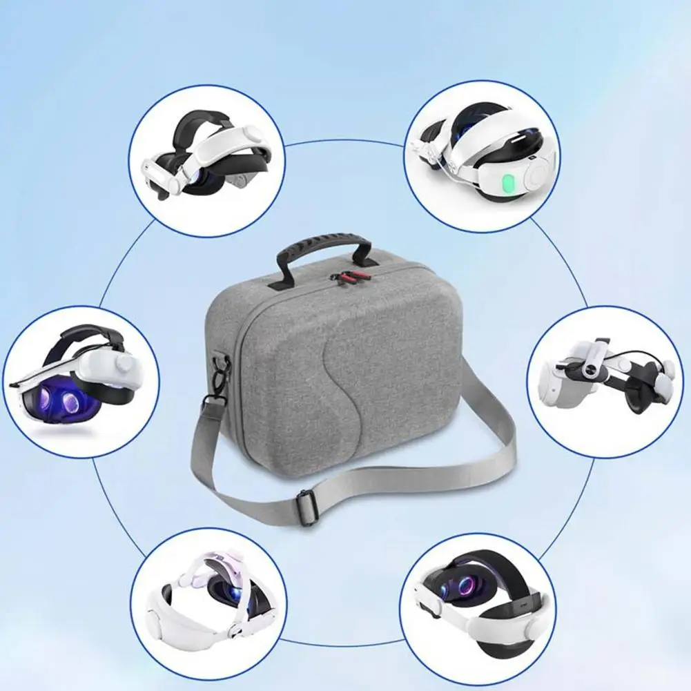 

For BOBO VR S3 Pro Storage Bag Elite Headwear Carrying Case VR Device Travel Outdoor Sports Portable Shoulder Bag Handbag