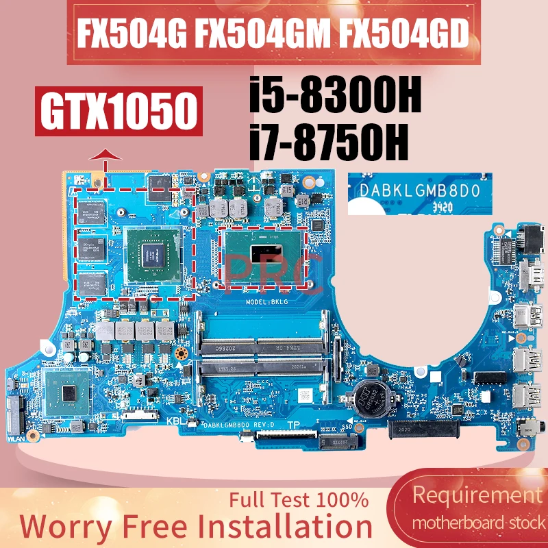 para asusfx504g fx504gm fx504gd placa mae do portatil i58300h i79750h gtx1050 notebook mainboard dabklgmb8d0 01