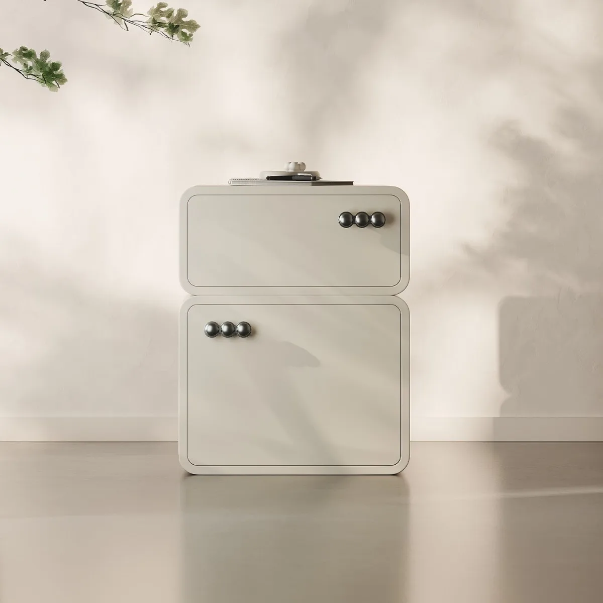 Cream wind bedside table ultra-narrow creative simple modern light luxury high-end locker