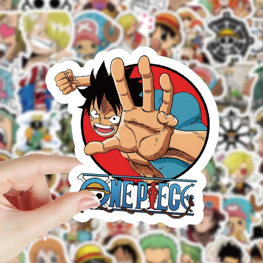 10/50/100PCS Cool One Piece Anime Cartoon Stickers Decals For Kids DIY Laptop Scrapbook Fridge Graffiti Funny Sticker Toy Gifts