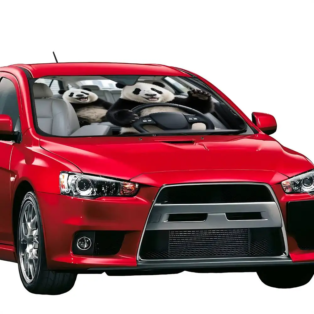 

Panda Driving Car Sunshade Curtains Windscreen Front Window Visor 70x130cm Sun Visor Solar Protect Plaid Gift Novelty Car