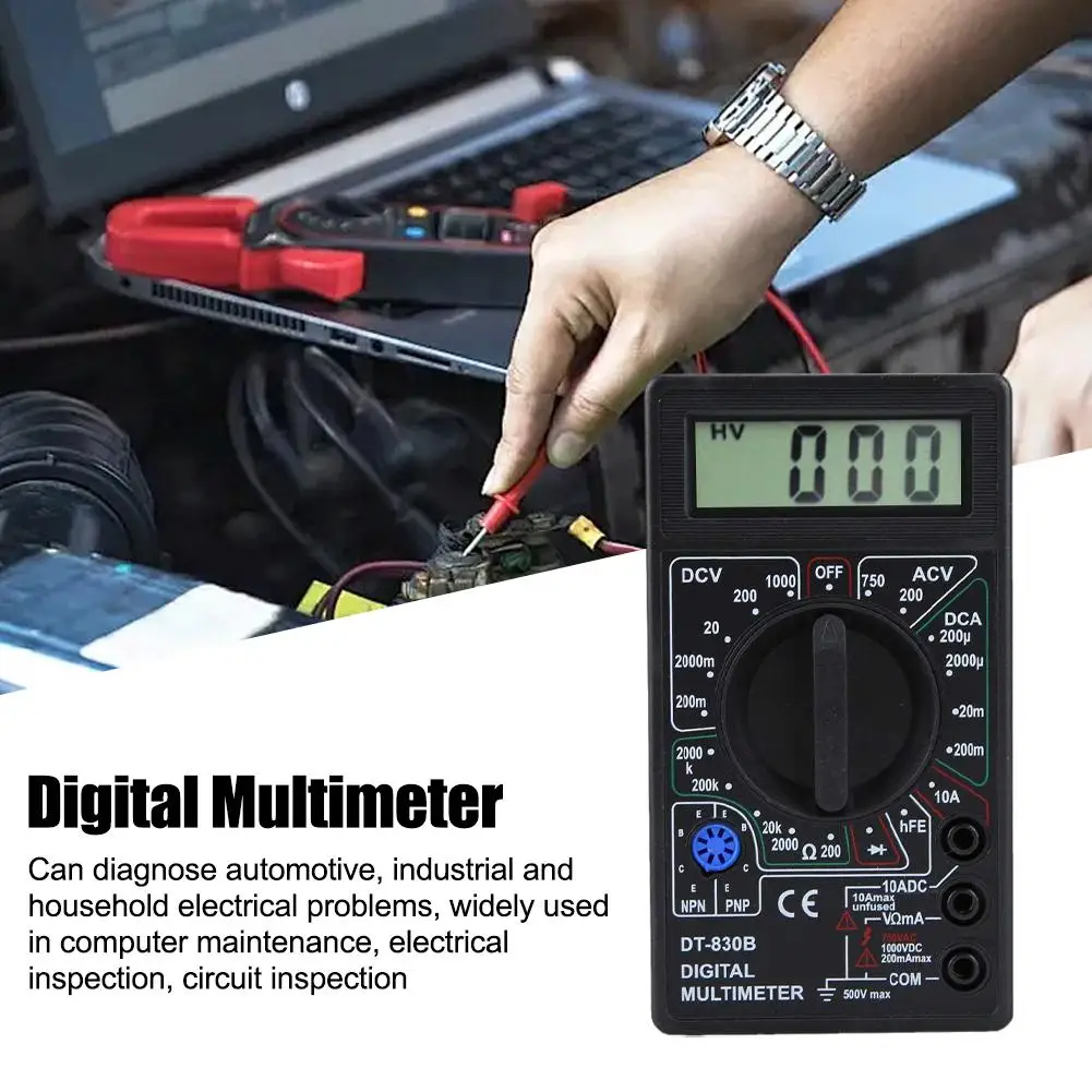 Dt830b Ac/ Lcd Digital Multimeter 750/1000v Voltmeter Ohm Meter Tester High Safety Digital Handheld Multimeter Ammeter F0l2