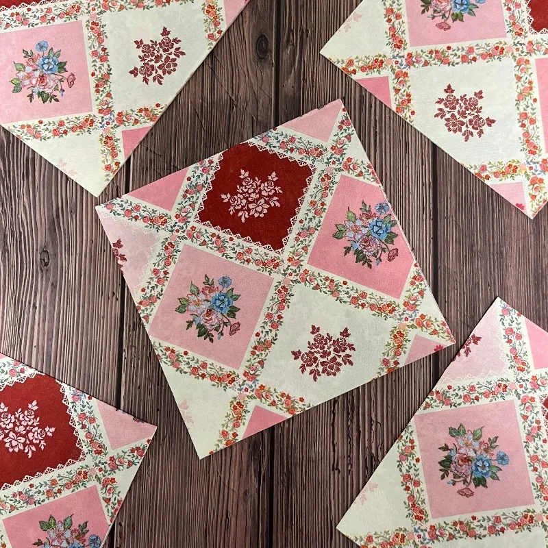 10/20pcs 33 * 33cm 2Ply Pastoral Patchwork Style Napkins Dining Table Atmosphere Decoration DIY Decoupage Paper