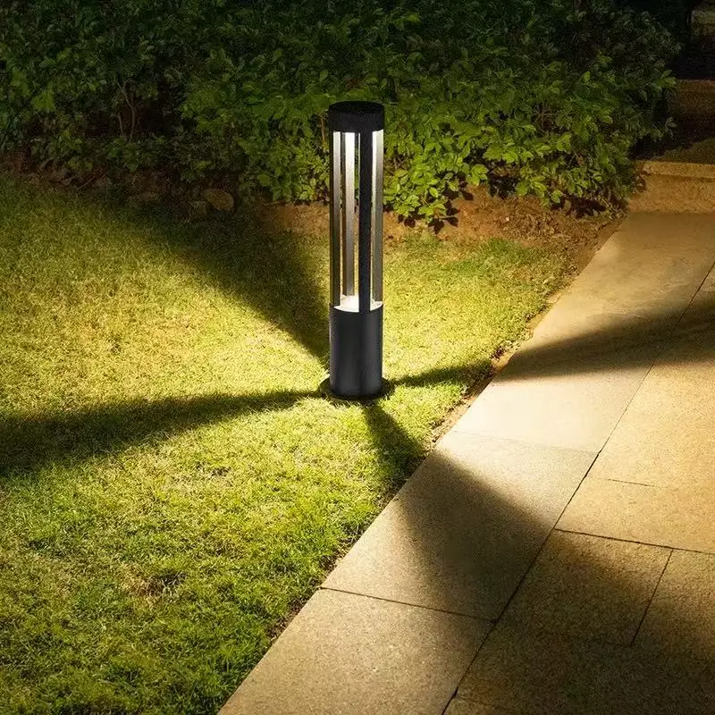 LED Bollard Landscape Light Outdoor Black Garden Pathway Lighting Fixtures Floor Lawn Lamp for Pillar Outdoor Landscape Lights