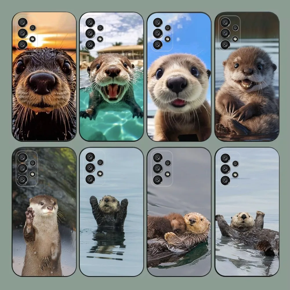 Cuteotter Lutra lutra  Phone Case For Samsung Galaxy A20,A21s,A22,A31,A32,A52,A53,A72,73,A80,A91 Soft Black Cover