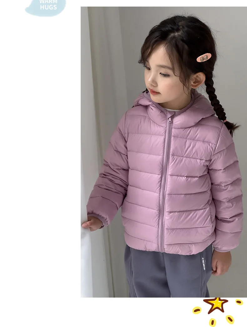 Winterkleidung für Jungen und Mädchen, leichte Daunenjacke, mittelgroßer, verdickter warmer Kindermantel mit Kapuze – Detail 21