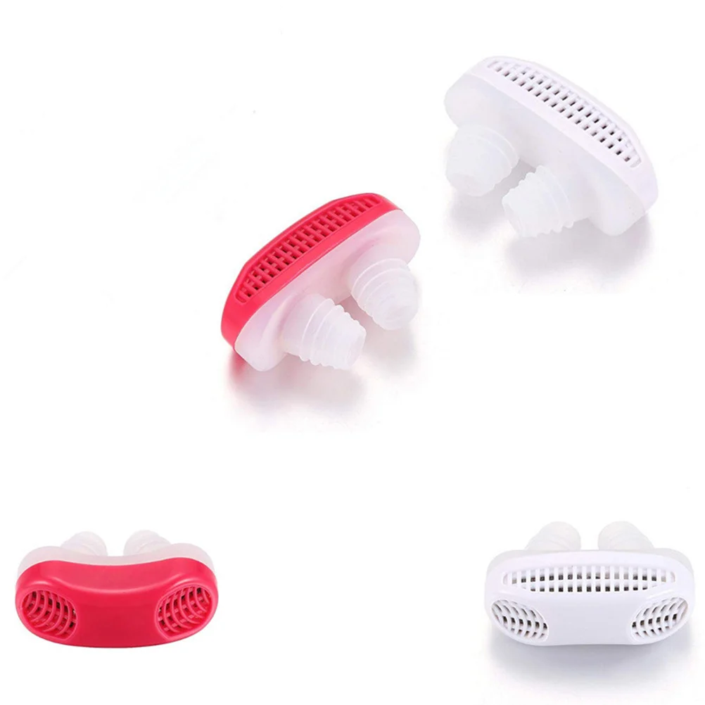 

2pcs Nasal Breath Apparatus For Snore Reduction Ventilation Clip Sleep Aid White With Antibacterial Case