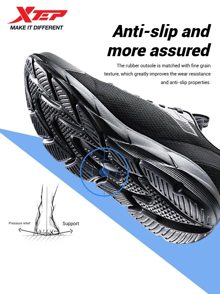 Xtep Cross-country Running Shoes for Men 2025 Spring Balanced Shock-absorbing Non-slip Wear-resistant Sport shoes 875119110018 image 5