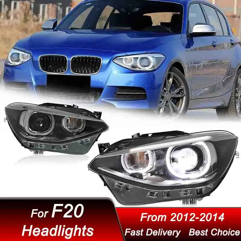 

Автомобильные фары для BMW 1 серии F20 2012-2014, полностью светодиодные фары в сборе, обновление, комплект аксессуаров для линз проектора с высокой настройкой