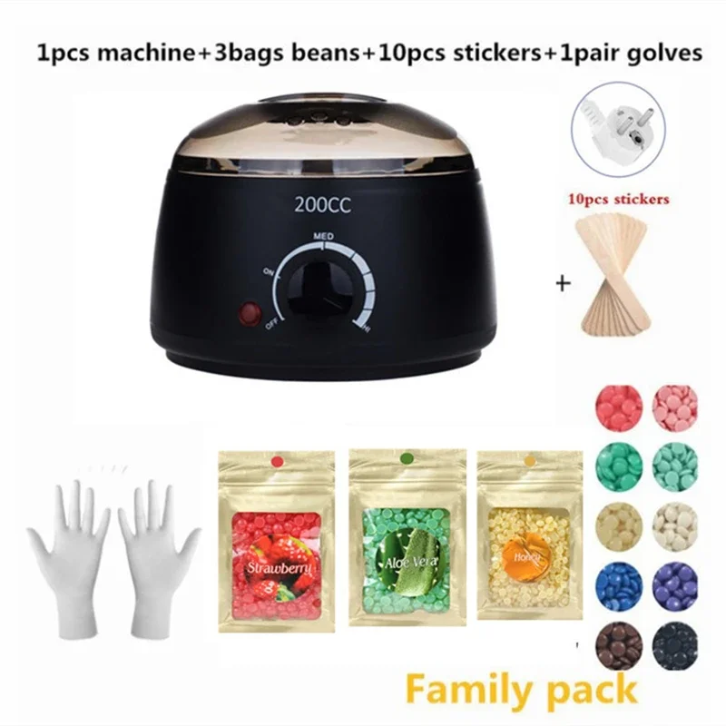 Paraffin Wax Warmer 200cc Mini Wax Heater 3bags Wax Beans - Feet Hand Body Hair Removal