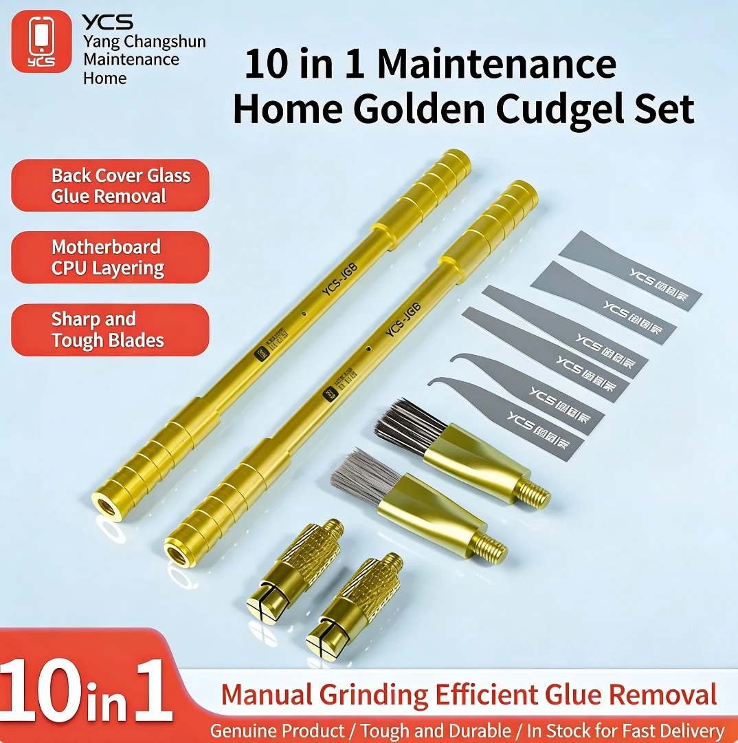 YCS JGB 10 in 1 Blade Brush Repair Tool Set for Mobile Phone Motherboard BGA PCB IC Chip Disassemblely Glue Removal CPU Clean