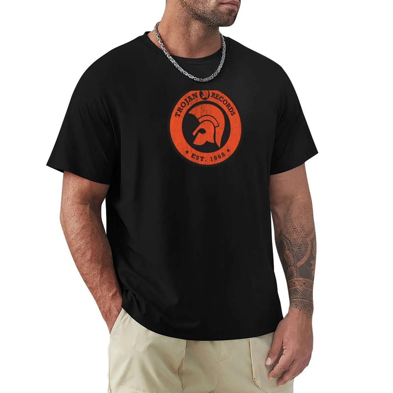 

Trojan Records T-Shirt Casual Breathable Short Sleeve Top