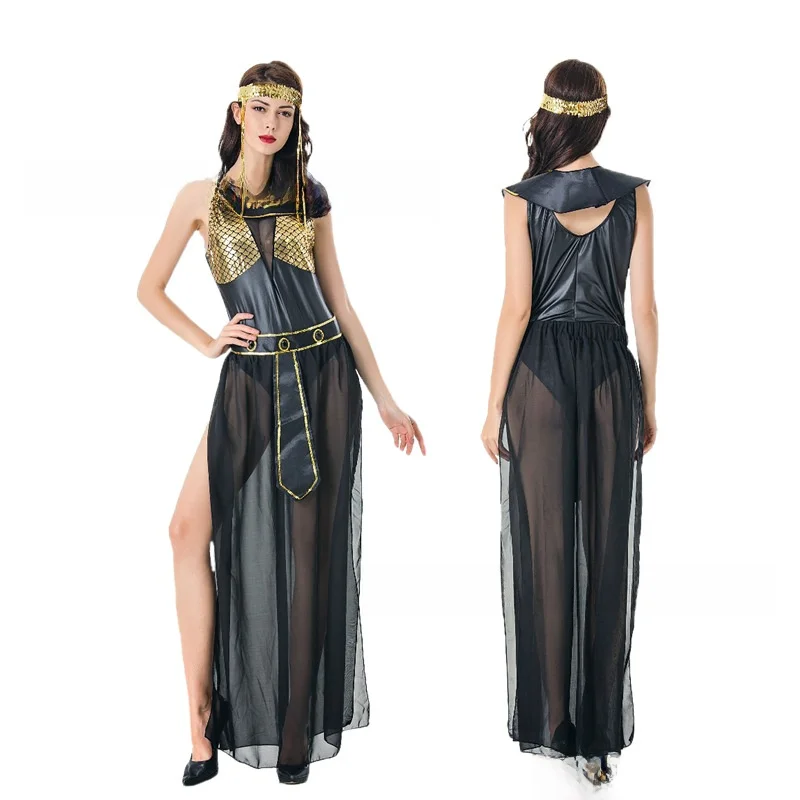 

MXL loween Godd Queen Costume Women's PU Leather Stage Performance Clothes Ladies Ethnic Stage Performance Outfits