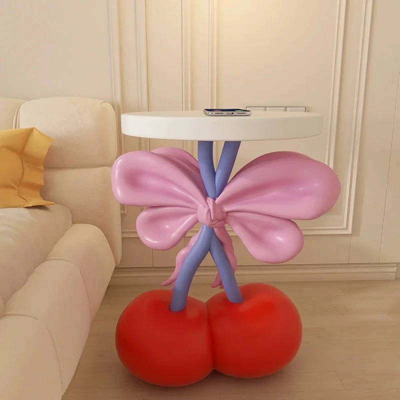 Creative bow cherry shape edge corner few bedside table modern