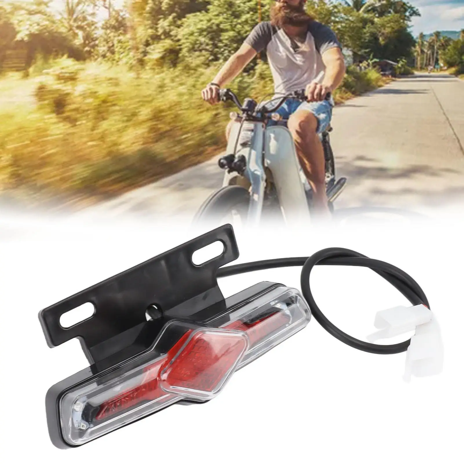 36-60V Waterproof Electric Bike Rear Light - 3 Modes Impact Resistant Tail Lamp for outdoor Use