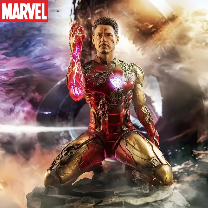 Marval Avengers Endgame 1/6 Glowing Statue Mk85 Iron Man Action Figure  In Stock Anime Action Collection Toys Model Gift