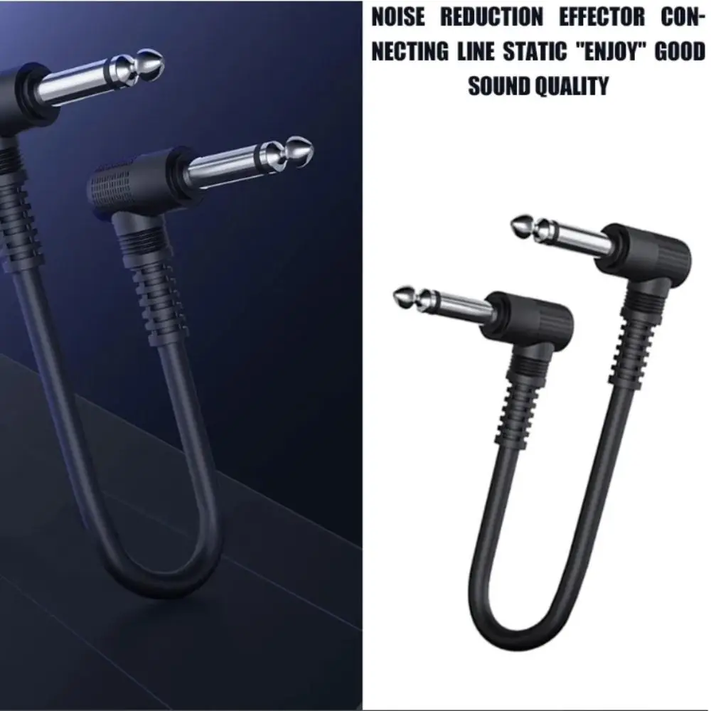 15/30cm Guita Pedal Cable Right Angle Wire Guitar Effect Wire Black Line Guitar Patch Cord Playing Ornament