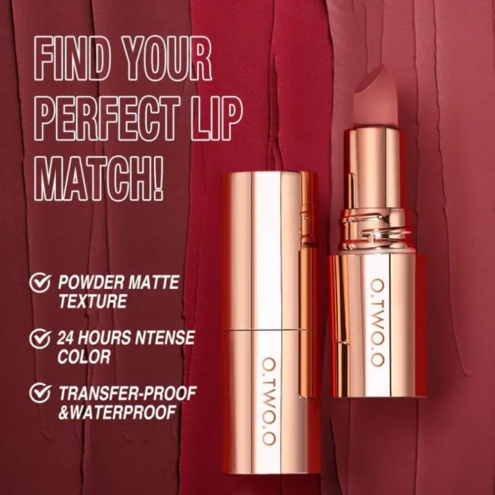 O.TWO.O Lipstick Lip Gloss Makeup Waterproof Velvet Non-stick Cup 8 Colors Lip Tint Matte Long Lasting Sexy Red Liquid Lip Stick