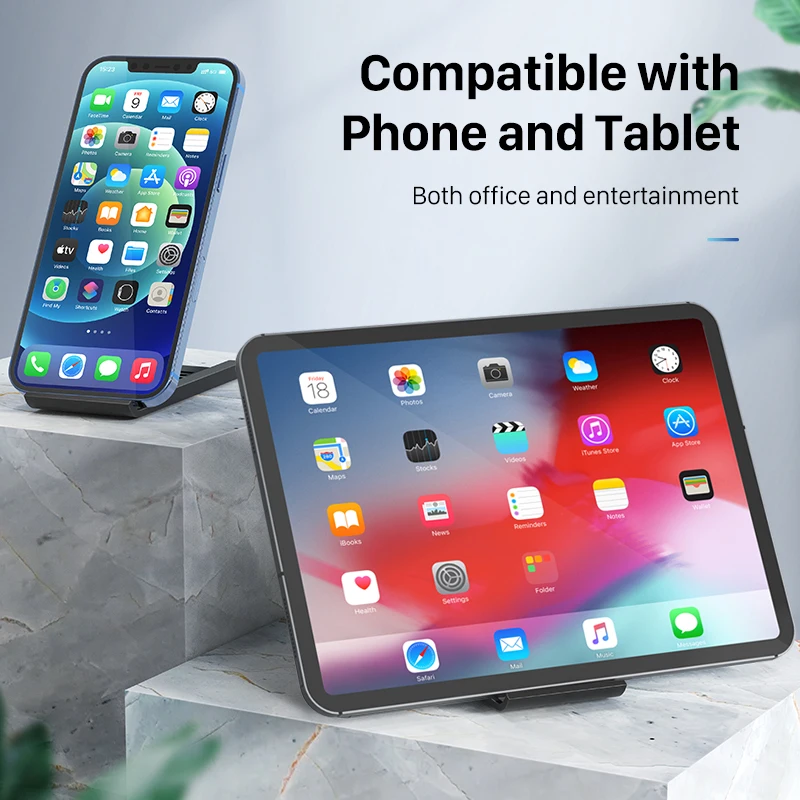 CABLETIME Phone Stand Foldable and Stable Non-slip 6 Levels ABS Compatible with Phone Tablet Holder Adjustable C427
