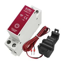 80-240V 63A With Current Transformer Clamp KWh Power Monitor Electricity Statistic DeviceTuya WiFi Din Rail Smart Energy Meter