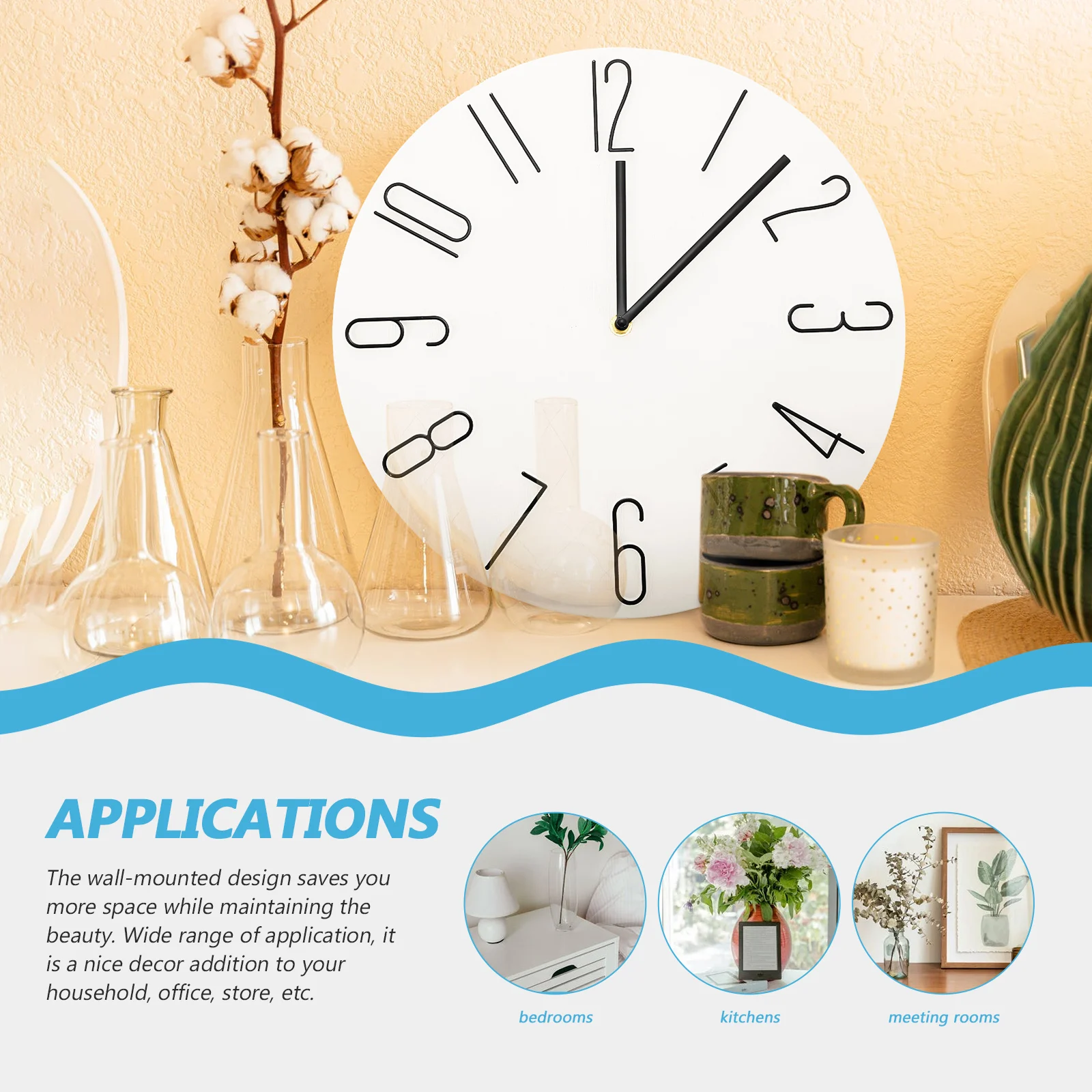 

Modern Silent Operated Wall Clock Round Non-Ticking Design for Living Room Wall Decor Clock Clocks for Living Room Decor