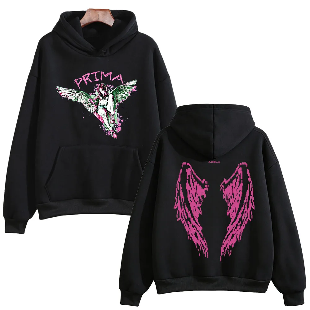 ADELA PRIMA Hoodie ADÉLA Print Y2K Grunge Punk Streetwear Hooded Sweatshirt Unisex Long Sleeve Casual Gothic Oversized Pullovers
