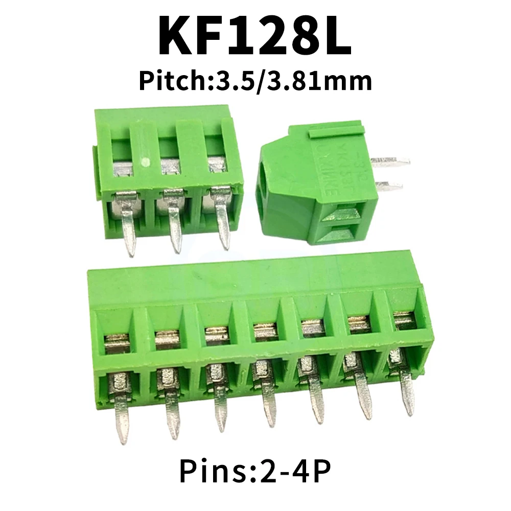 

(10 Piece) KF128 3.5mm 3.81mm Screw PCB Terminal Block Green Terminal Block 3.5 / 3.81 2~4Pin JM128