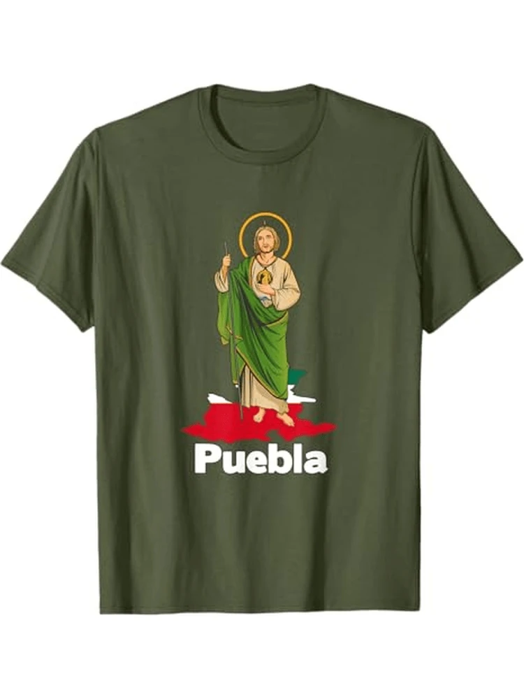 Saint Jude Thaddeus Apostle-Catholic Saint Graphic design-100% cotton summer O-neck short sleeve casual printed men's T-shirt.