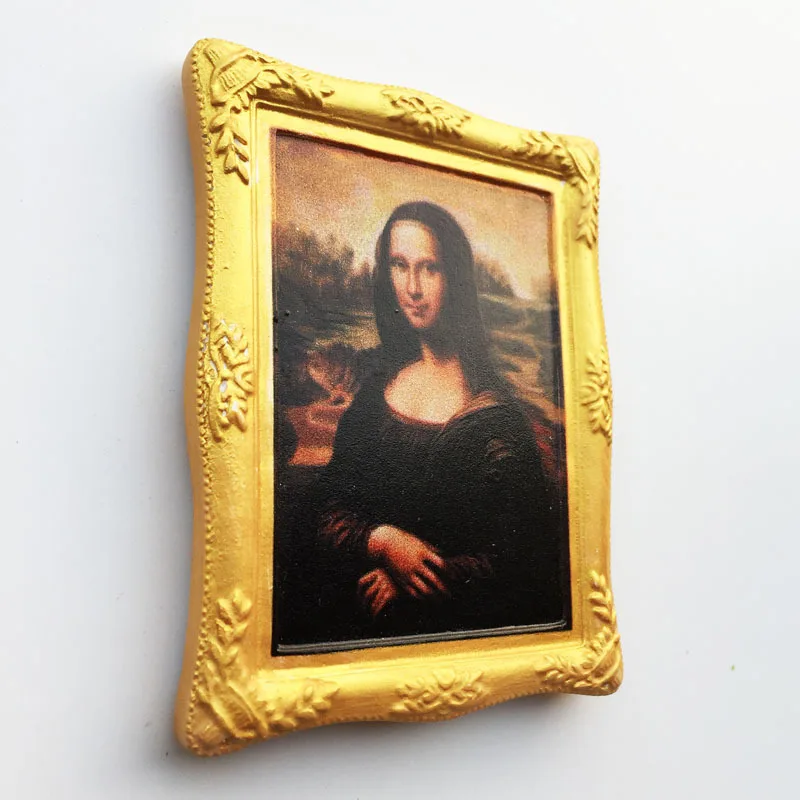 France Louvre Mona Lisa Smile Fridge Magnets Souvenir Tourist Souvenir Refrigerator Stickers 3d Resin Fridge Magnet Decoration