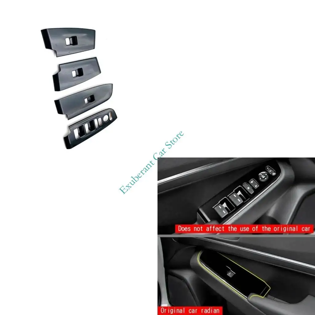 

H3CE 2021-2022 Vehicle Window Control Button Trim ABS Protective Housing Gloss Black
