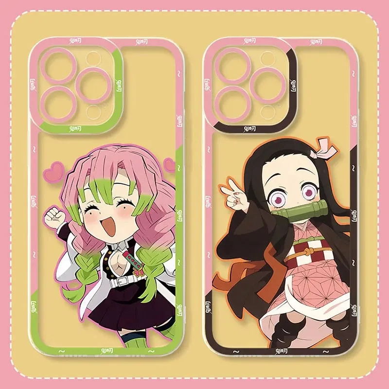 Cute Cartoon Demon Slayer  Case For Samsung Galaxy S24 S23 S22 Ultra S21 S20 FE Note 20 10 Plus A15 A25 A35 A55 Silicone Cover