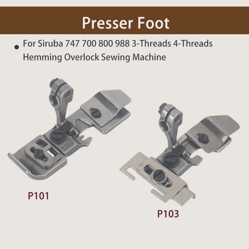 Elastic Presser Install Lace Presser Foot P101 P103 Rubber Feet for Siruba 747 700 800 988 3-Threads 4-Threads Hemming Overlock