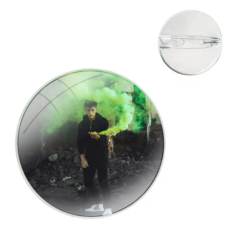 Purple Smoke Colour Smog Bomb Pins Badge Metal Brooches For Clothes Backpack Decoration gift