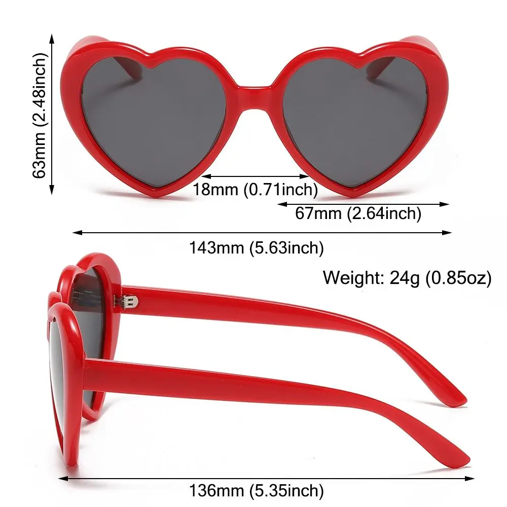 Candy Color Polarized Heart Sunglasses Cute Party Beach UV400 Love Shaped Shades Heart Shaped Sun Glasses for Women