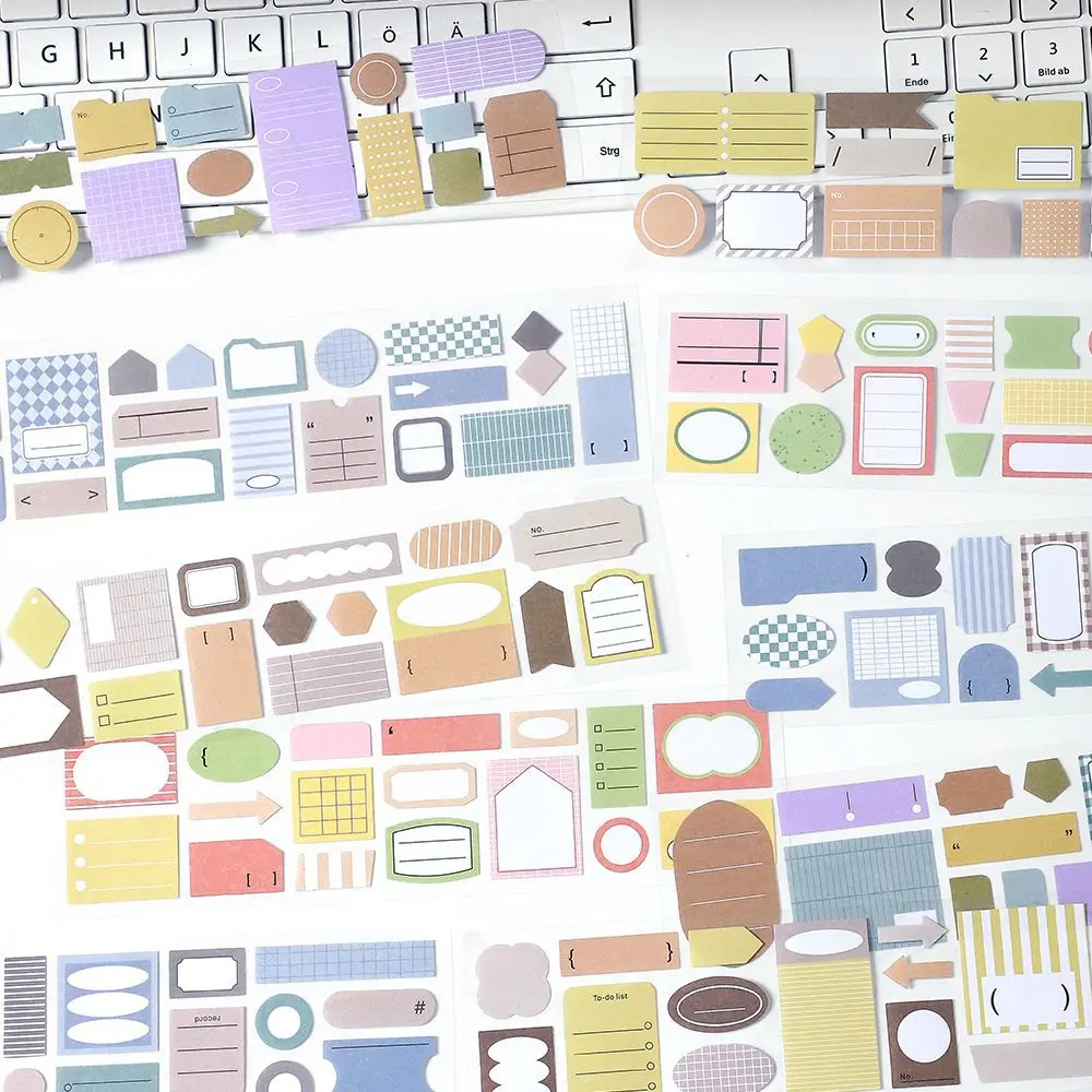 6 pcs/pack Record writing Series series Memo paper Retro paper INS style sticker Writing paper long strip tape