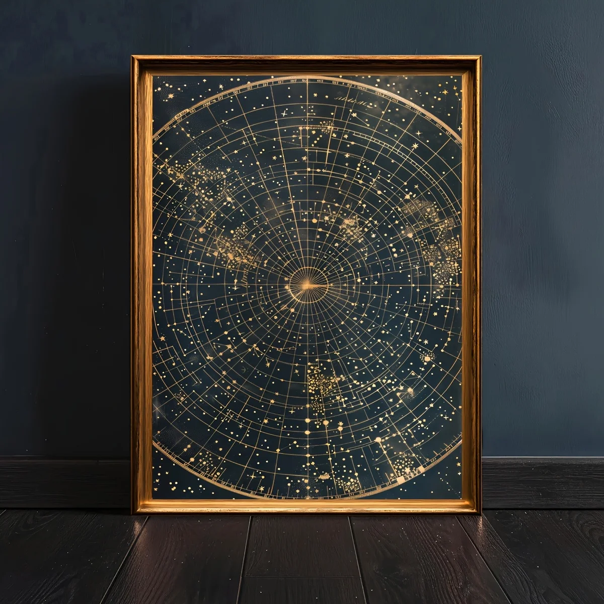 2D Flat, 1pc Frameless Retro Star Chart Poster - Celestial Constellation Map Wall Art Suitable for, Room, Living Room, - Mode