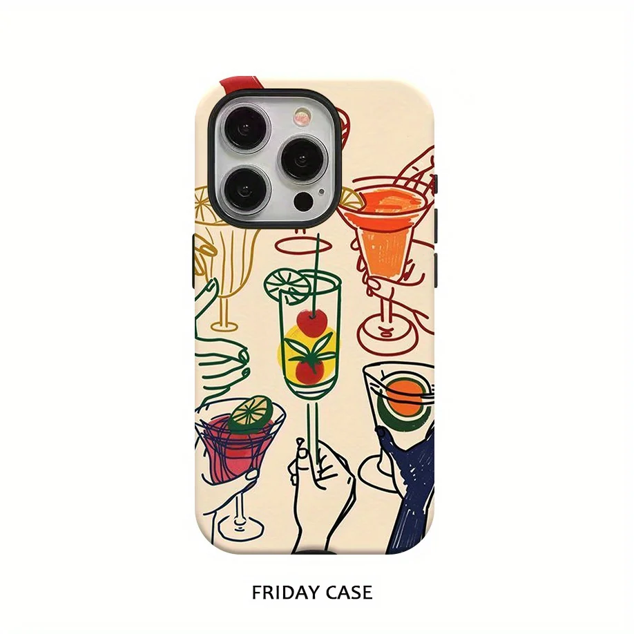 

Phone Case for iPhone 16 15 14 13 12 11 X XS XR XSMAX 7 8 Pro Max Plus Luxury Good Mood Minimalist Double-layer Back Cover