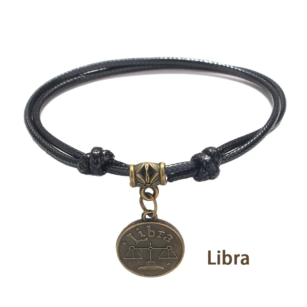 South Japan Personality Fashion Barefoot Black Rope Foot Chain 12 Constellations Foot Jewelry Anklet