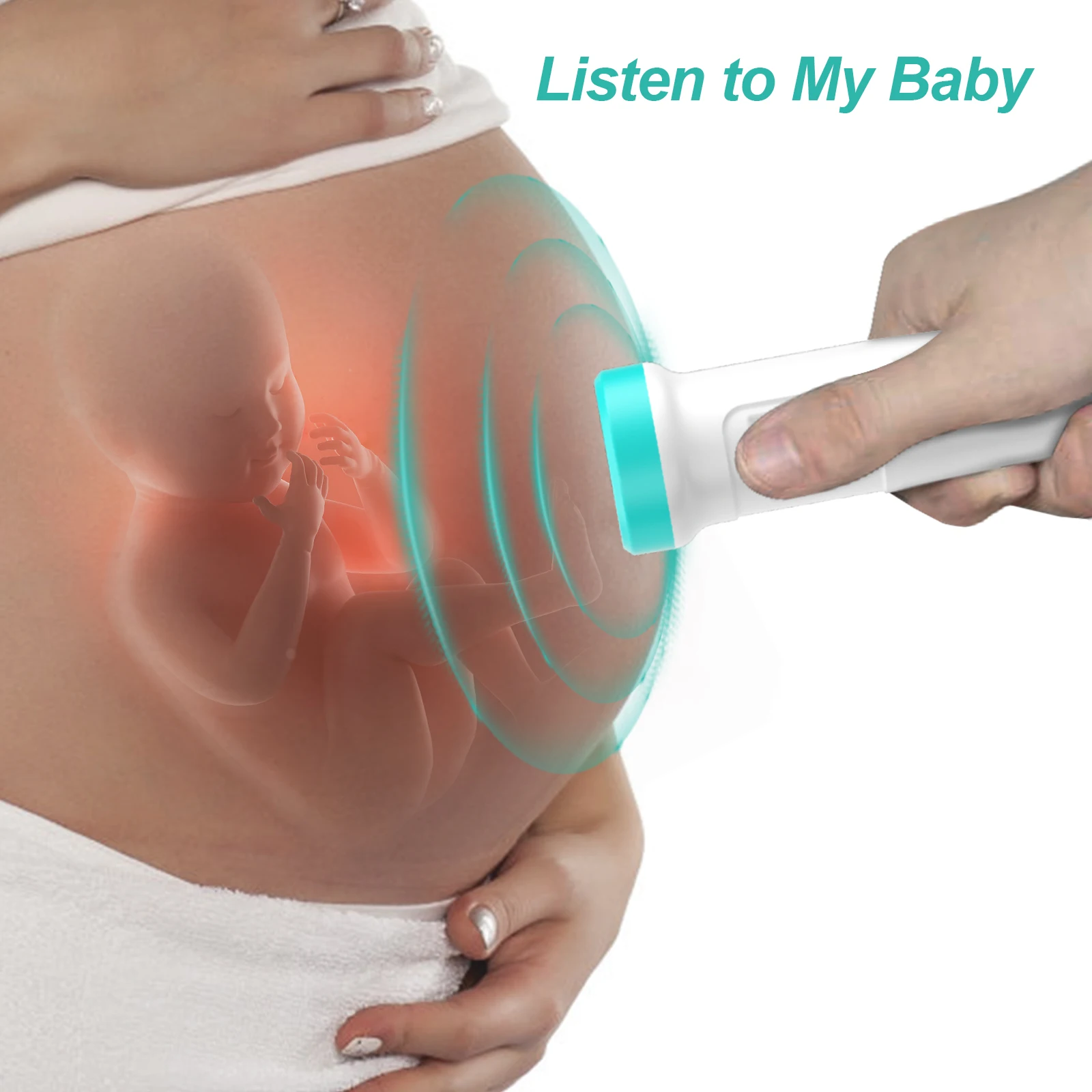 Haushalt Doppler Fetal Tragbare Schwangere Baby Herzfrequenz Monitor 3,0 MHz Schwangerschaft Baby Meter Fetal Sound Ultraschall Detektor – Detail 4