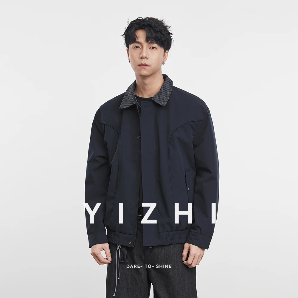 

Fashion American Plaid Casual Men's Jaet Outerwear Loose Vintage Baseball ex Spring Autumn Winter Polyester Fiber Men Jackets