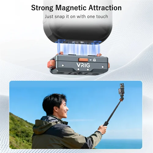 Imagen 2 del producto Adaptador Magnético Metálico de Liberación Rápida VRIG para Cámaras de Acción Insta360 Ace/Ace Pro/Ace Pro2/X5 x4 con Soporte de Expansión de Dos Garras de 1/4