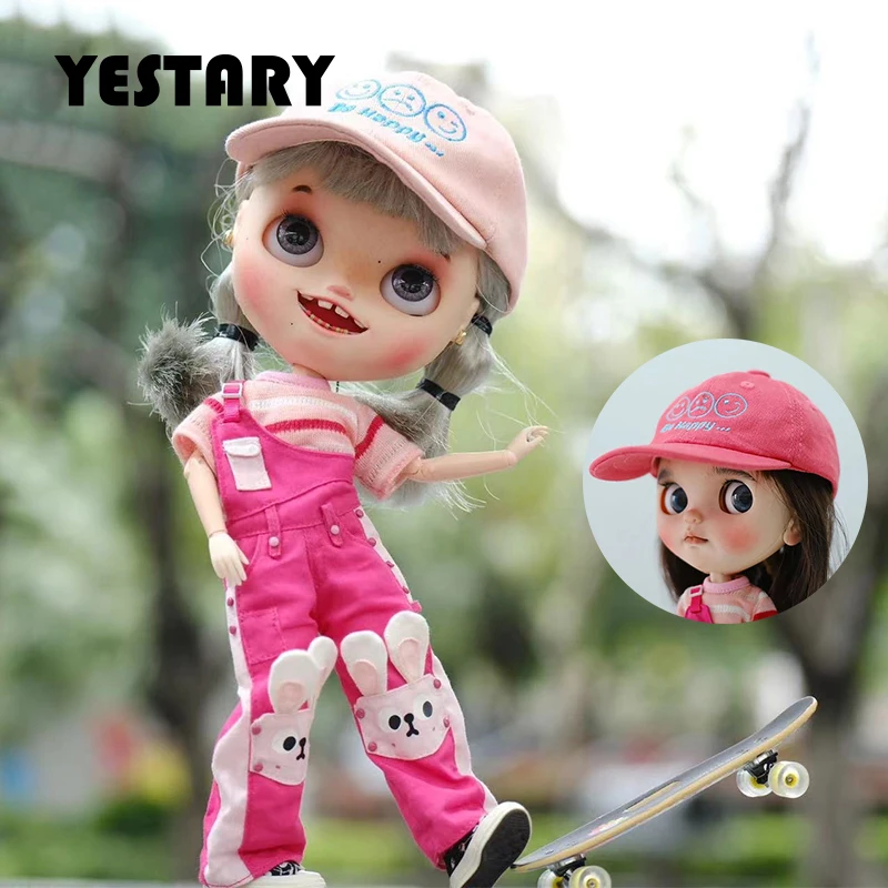 YESTARY BJD Doll Clothes Accessories Hats For Qbaby Blythe Dolls Fashion Handmade Baseball Hat Doll Accessories Miniature Items