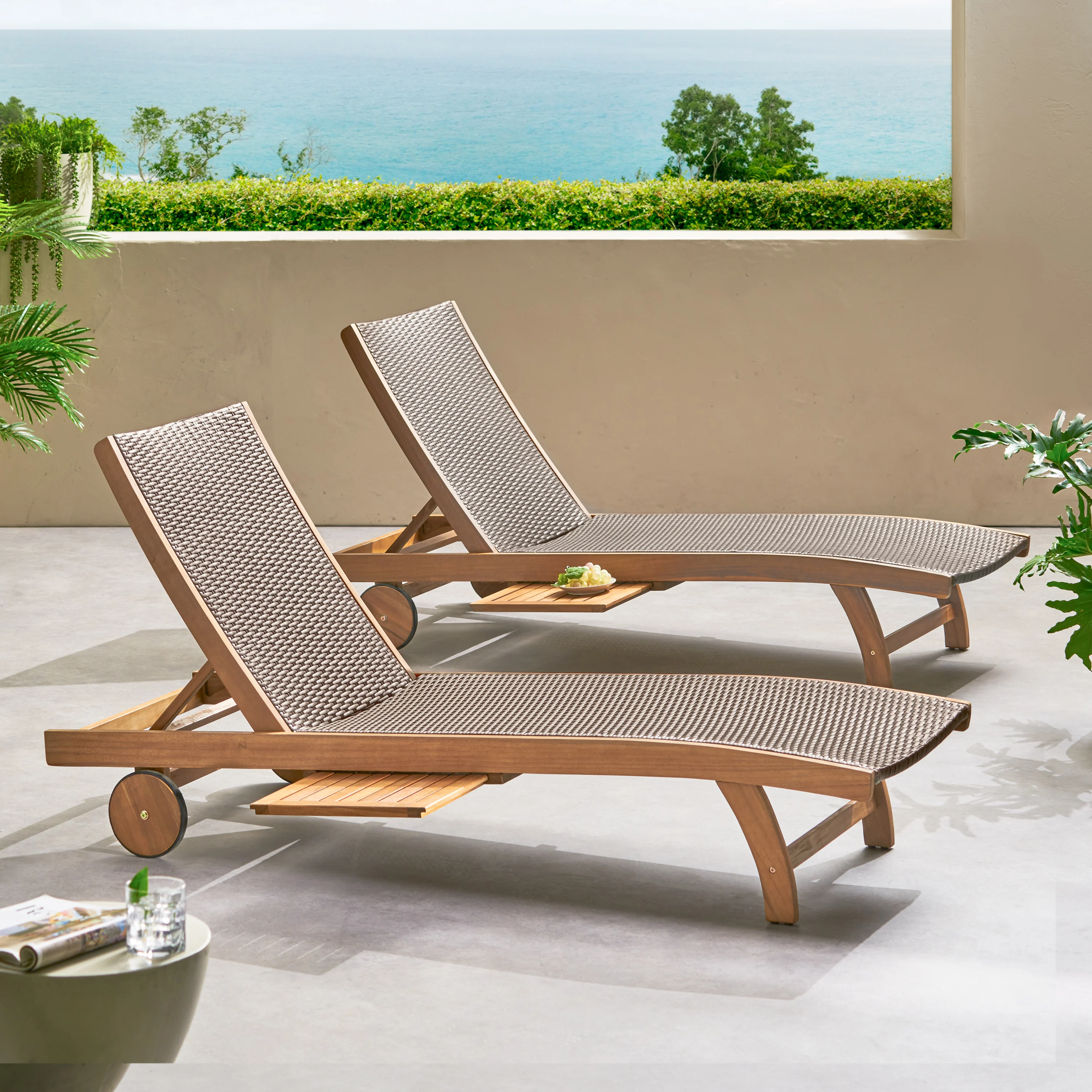 

# Modern Durable Leather Outdoor Chairs Set Of 2,pool Lounge Chairs Outdoor